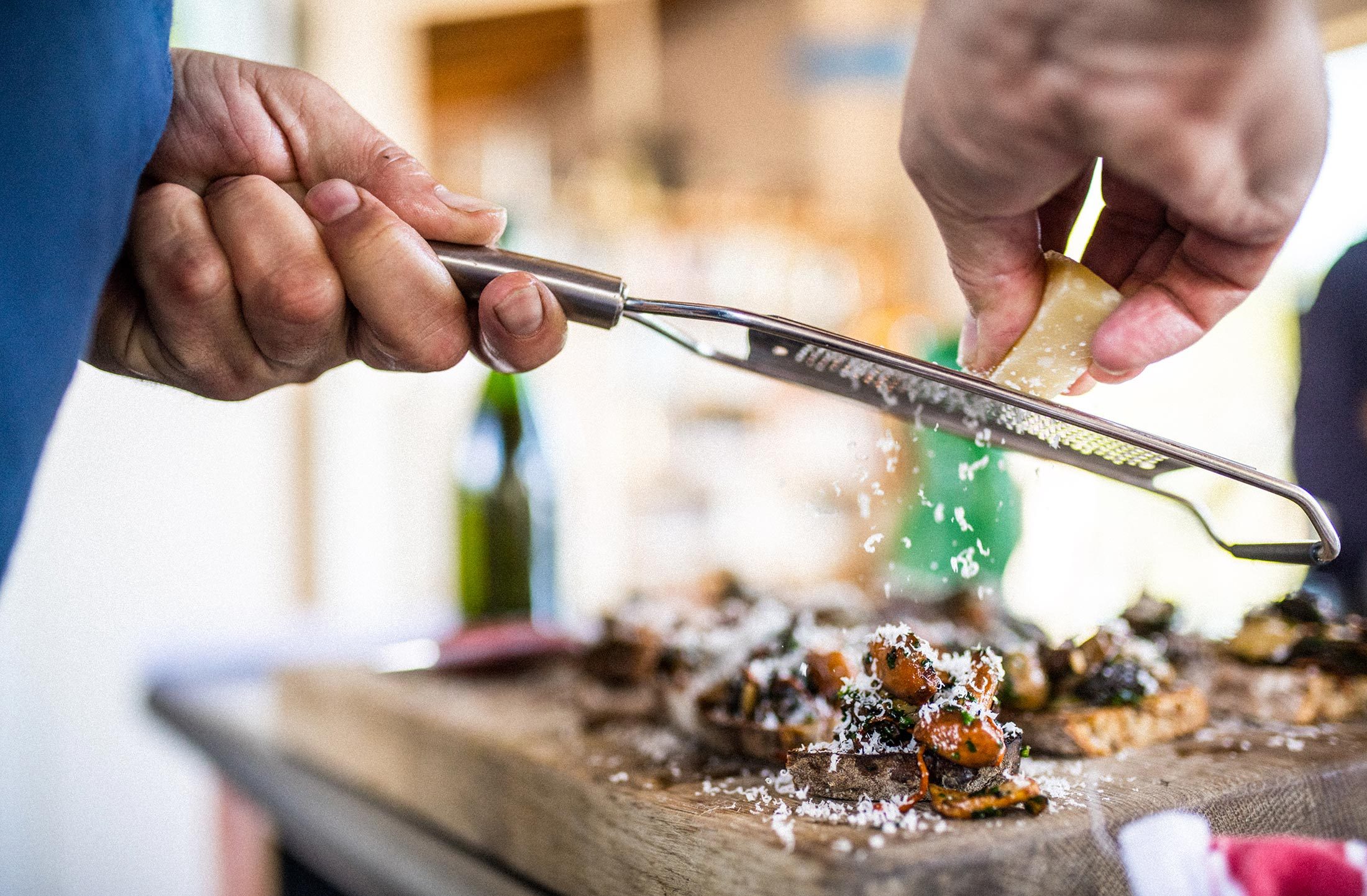 Mark Hix grating cheese