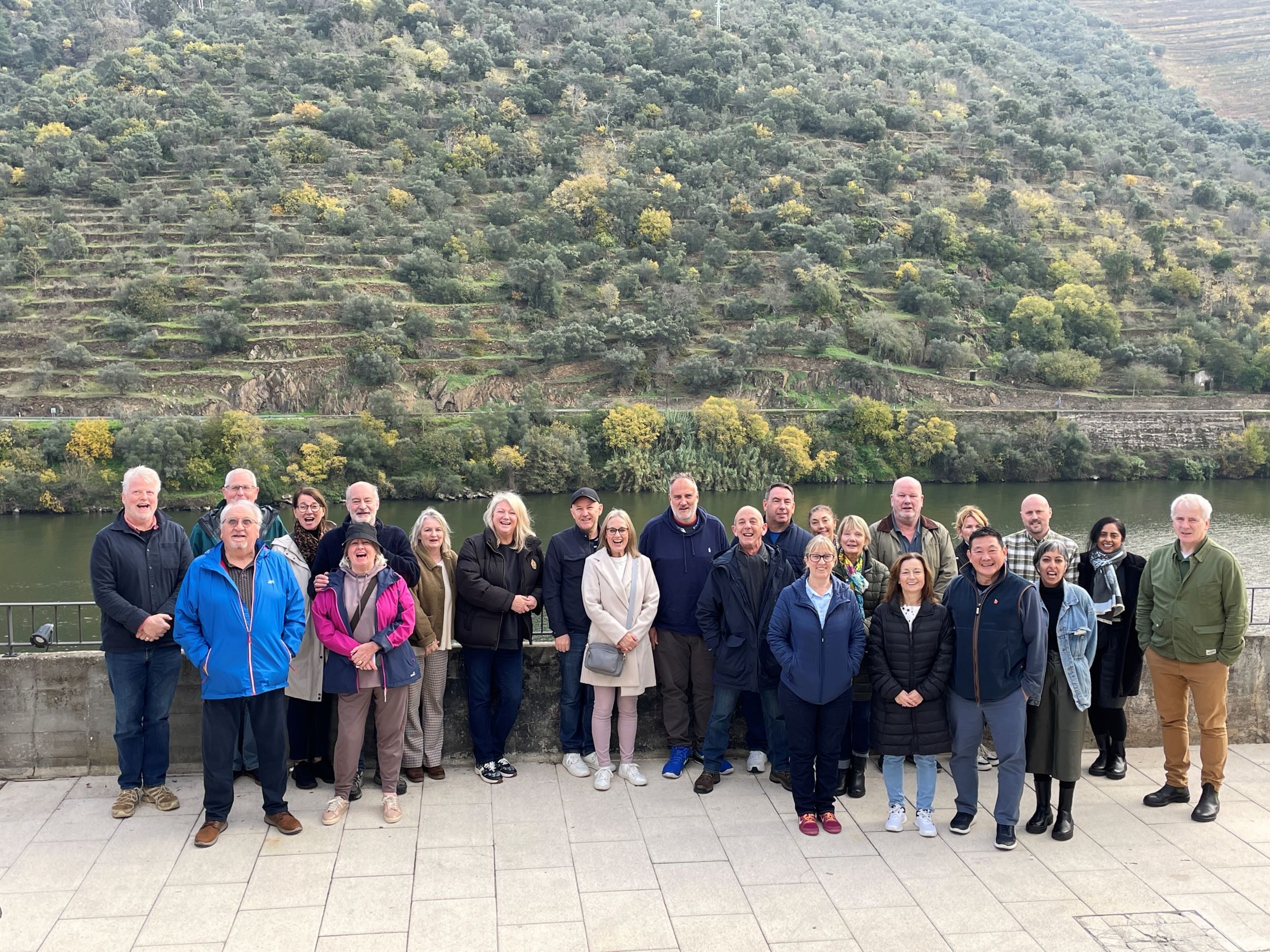 Group of people at vineyard